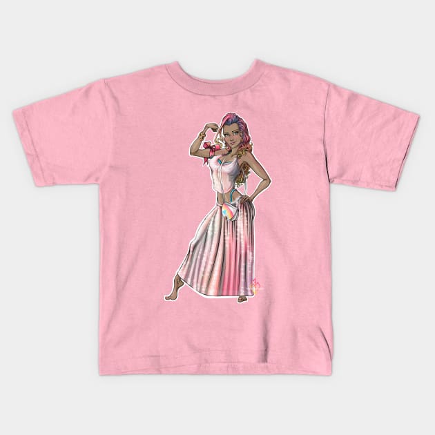 power woman Kids T-Shirt by Mei.illustration